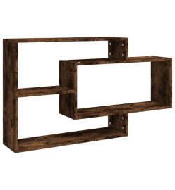 Étagère d'angle murale Chêne fumé 104x20x58,5cm Bois ingénierie