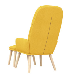 Chaise de détente et repose-pied Jaune moutarde Tissu