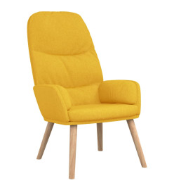 Chaise de détente et repose-pied Jaune moutarde Tissu