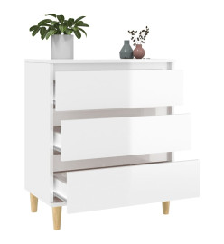 Buffet Blanc brillant 60x35x70 cm Bois d'ingénierie