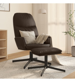 Chaise de relaxation avec tabouret Marron Similicuir