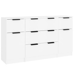 Ensemble de buffets 3 pcs Blanc Bois d'ingénierie