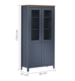 Buffet Hill Gris 85x37x170,5 cm Bois de pin solide