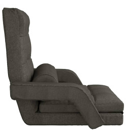 Chaise pliable de sol avec fonction de lit Gris foncé Tissu