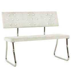 Banc 110 cm Blanc crème Velours