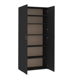 Armoire à chaussures Noir 80 x 35,5 x 180 cm Aggloméré