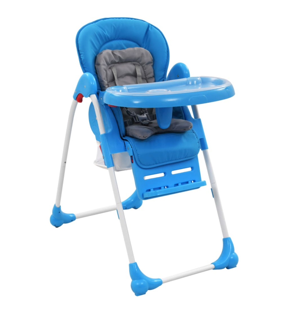 Chaise haute pour bébé Bleu et gris