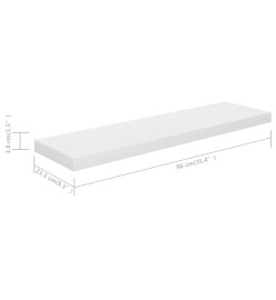 Étagère murale flottante 2 pcs Blanc brillant 90x23,5x3,8cm MDF