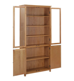 Bibliothèque avec 4 portes 90x35x200 cm Bois de chêne et verre