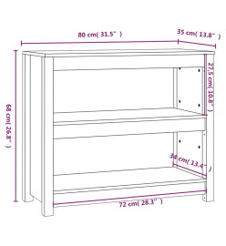 Bibliothèque Noir 80x35x68 cm Bois de pin massif