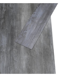 Planches de plancher PVC Non auto-adhésif 5,26 m² Gris brillant