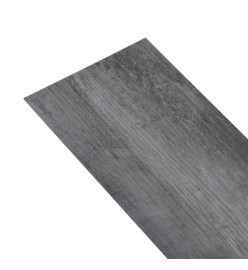 Planches de plancher PVC Non auto-adhésif 5,26 m² Gris brillant