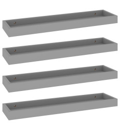 Étagères murales Loggia 4 pcs Gris 60x15x4 cm MDF