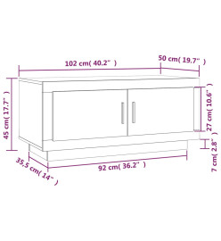 Table basse Chêne sonoma 102x50x45 cm Bois d'ingénierie