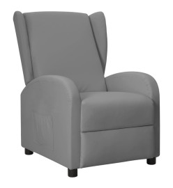 Fauteuil à oreilles gris similicuir