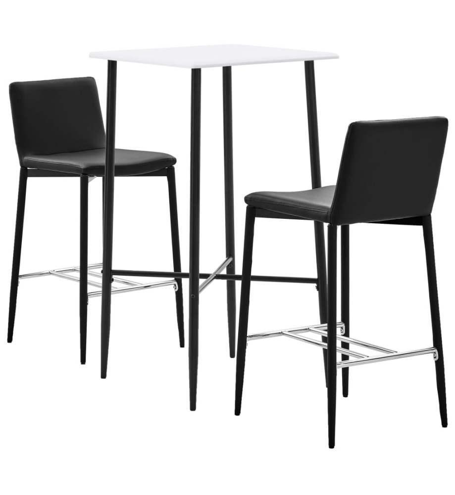 Ensemble de bar 3 pcs Similicuir Noir