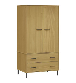 Garde-robe avec pieds en métal Marron 90x55x172,5 cm Bois OSLO