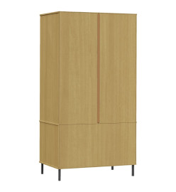 Garde-robe avec pieds en métal Marron 90x55x172,5 cm Bois OSLO