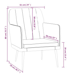 Fauteuil Noir 61x78x80 cm Similicuir