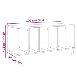 Armoire à disques gris béton 100x38x48 cm bois d'ingénierie