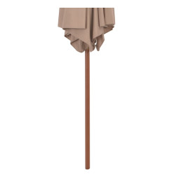 Parasol avec mât en bois 270 cm Taupe