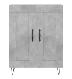 Buffet haut Gris béton 69,5x34x180 cm Bois d'ingénierie