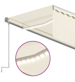 Auvent automatique store capteur de vent et LED 5x3 m Crème