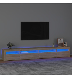 Meuble TV avec lumières LED Chêne sonoma 270x35x40 cm