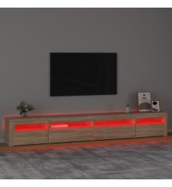 Meuble TV avec lumières LED Chêne sonoma 270x35x40 cm