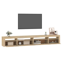 Meuble TV avec lumières LED Chêne sonoma 270x35x40 cm