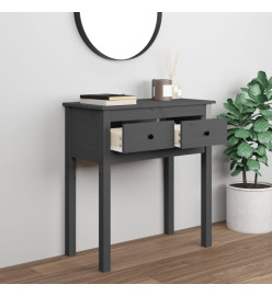 Table console Gris 70x35x75 cm Bois massif de pin