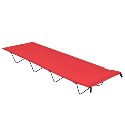 Lit de camping 180x60x19 cm Tissu Oxford et acier Rouge