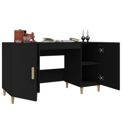 Bureau Noir 140x50x75 cm Bois d'ingénierie