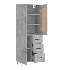 Buffet haut Gris béton 69,5x34x180 cm Bois d'ingénierie