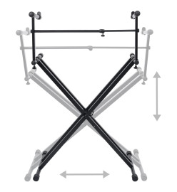 Support de clavier à double empattement et cadre en X Noir