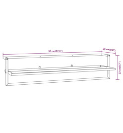 Porte-serviettes Blanc 95x25x22 cm Fer