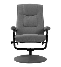 Fauteuil inclinable avec repose-pied Gris clair Tissu