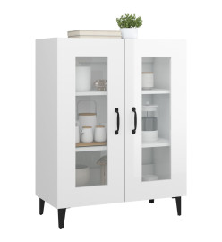 Buffet Blanc brillant 69,5x34x90 cm Bois d'ingénierie