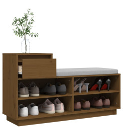 Armoire à chaussures Marron miel 110x34x61cm Bois de pin massif