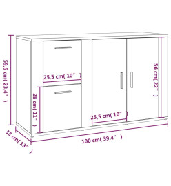 Buffet Chêne sonoma 100x33x59,5 cm Bois d'ingénierie