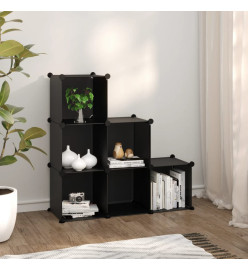 Cubes de rangement 6 pcs Noir PP