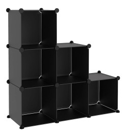 Cubes de rangement 6 pcs Noir PP