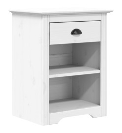 Table de chevet BODO blanc 53x38,5x66 cm bois de pin massif