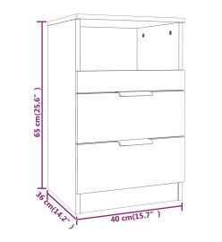 Tables de chevet 2 pcs Blanc Bois d'ingénierie