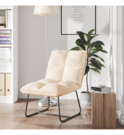 Chaise de détente avec cadre en métal Crème Velours