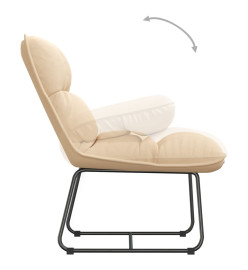 Chaise de détente avec cadre en métal Crème Velours