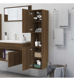 Armoire de bain Chêne marron 30x30x130 cm Bois d'ingénierie