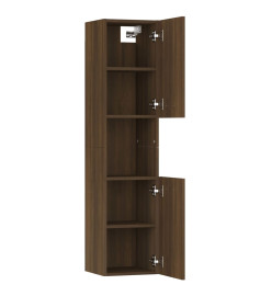 Armoire de bain Chêne marron 30x30x130 cm Bois d'ingénierie