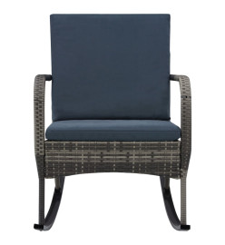 Chaise à bascule de jardin Résine tressée Anthracite