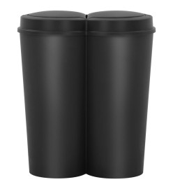 Poubelle double à ordures Noir 50 L